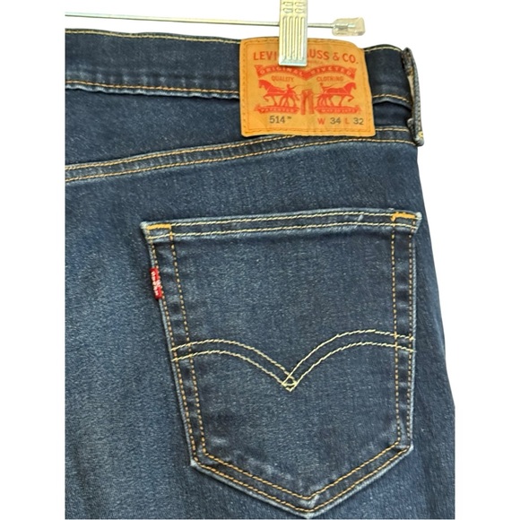LEVI'S Dark Wash 514 Straight Fit Jeans Size 34x32 - Picture 6 of 11